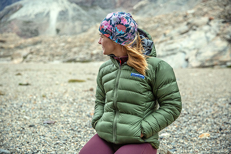 Feathered Friends Eos Down Jacket (hands in pockets)